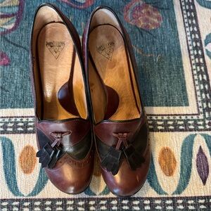 John Fluevog Women's Two-Tone Brown and Black Loafers